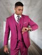 Statement Men's 100% Wool 3 Piece Suit - Bold Solid Colors