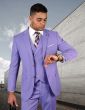 Statement Men's Outlet 100% Wool 3 Piece Suit - Bold Solid Colors