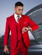 Statement Men's 100% Wool 3 Piece Suit - Bold Solid Colors