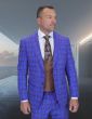 Statement Men's 3 Piece 100% Wool Modern Fit Suit - Solid Scoop Vest