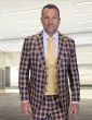 Statement Men's 3 Piece 100% Wool Modern Fit Suit - Bold Scoop Vest