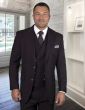 Statement Men's 100% Wool 3 Piece Suit - Two Tone Pinstripe