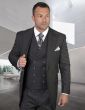 Statement Men's 100% Wool 3 Piece Suit - Two Tone Pinstripe