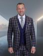 Statement Men's Outlet 3 Piece 100% Wool Modern Fit Suit - Solid Color Vest