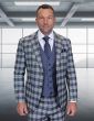 Statement Men's 3 Piece 100% Wool Modern Fit Suit - Coordinating Solid Color Vest