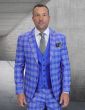 Statement Men's 3 Piece 100% Wool Modern Fit Suit - Coordinating Solid Color Vest
