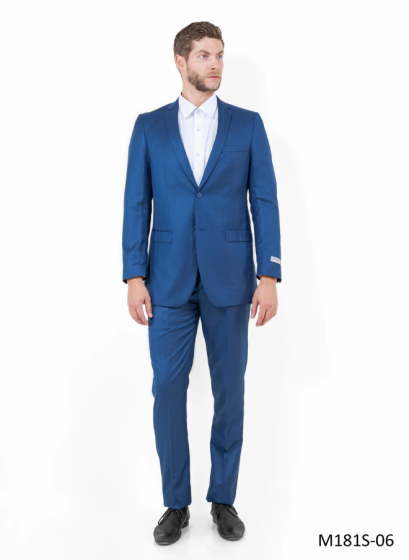 Blue 2 Piece Suits for Men Sharkskin Suit