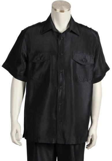 Canto Men's Outlet 2 Piece Short Sleeve Walking Suit - Shoulder Detail