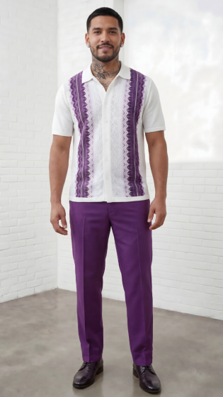 Purple Walking Suit Mens Suit Sets