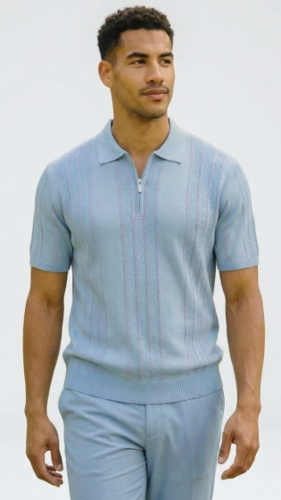 Blue Polo Shirt Quarter Zip Shirt Mens Polo Shirts