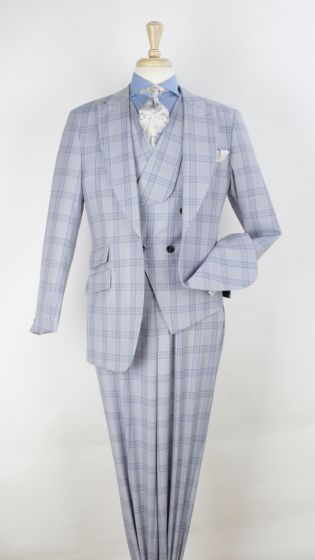 Veno Giovanni Men's Outlet 3pc 100% Wool Suit - High Fashion 