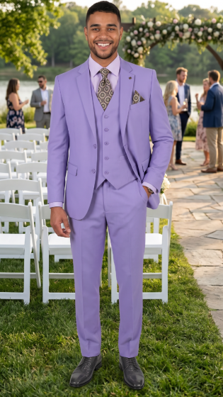 Lavender Suit Mens 3 Piece Suits Sharp Suits for Men