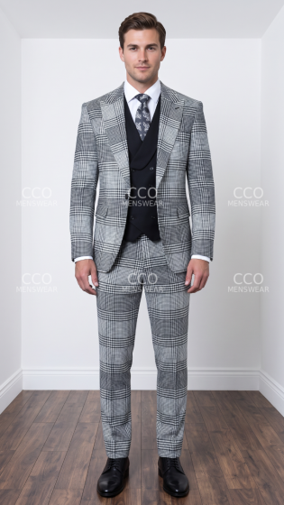 Black Suit Three Piece Suits Men's Suits Peak Lapel
