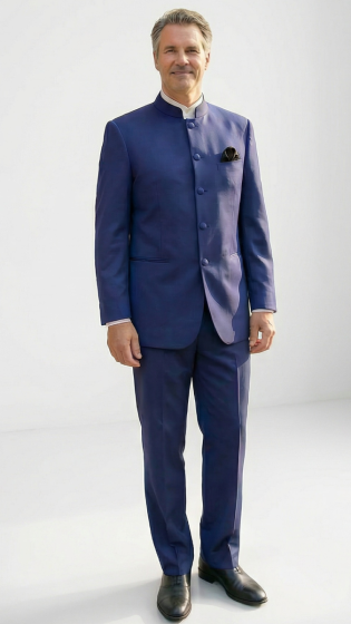 Vinci Men's 2 Piece Nehru Suit - 5 Button Fashion Style