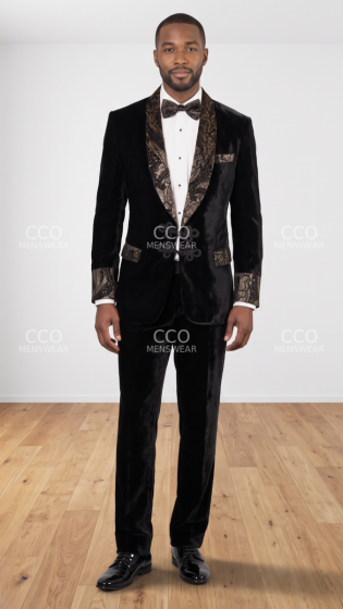 Black Tux Tuxedo Velvet Tuxedos