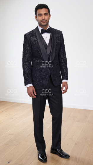 Black Tux Tuxedo for Men with Vest