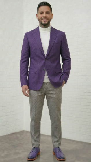 Purple Blazer Suit Jacket Mens Sport Coats