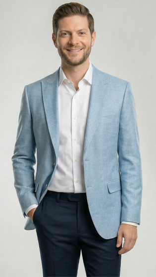 Sky Blue Blazer Suit Jacket Mens Sport Coats
