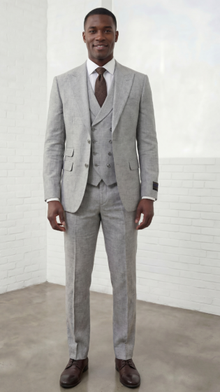 Stone Suit Mens Suits Double Breasted Vest Peak Lapel