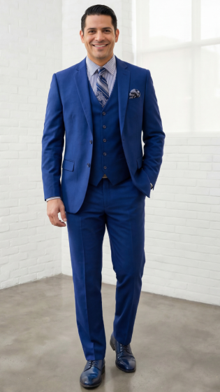 Sapphire Wool Suit Men's Suits