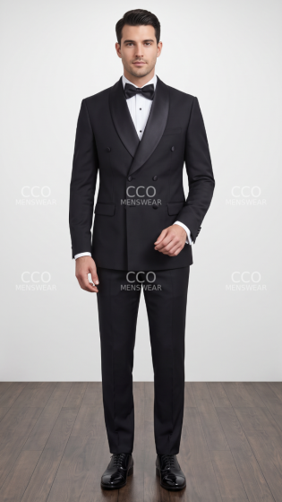 Black Tux Double Breasted Tuxedo