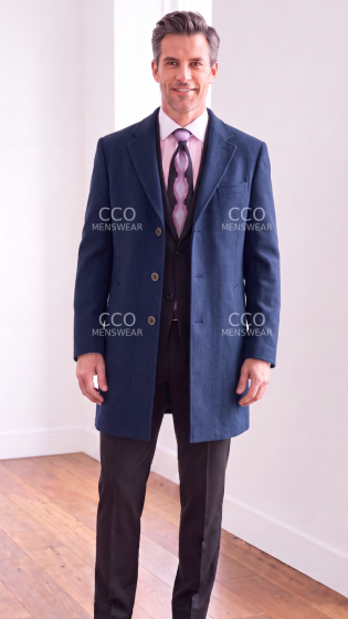 Navy Mens Dress Coat