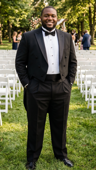 Big and Tall Black Tails Tuxedo