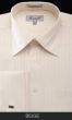 Beige Mens Shirts French Cufflinks