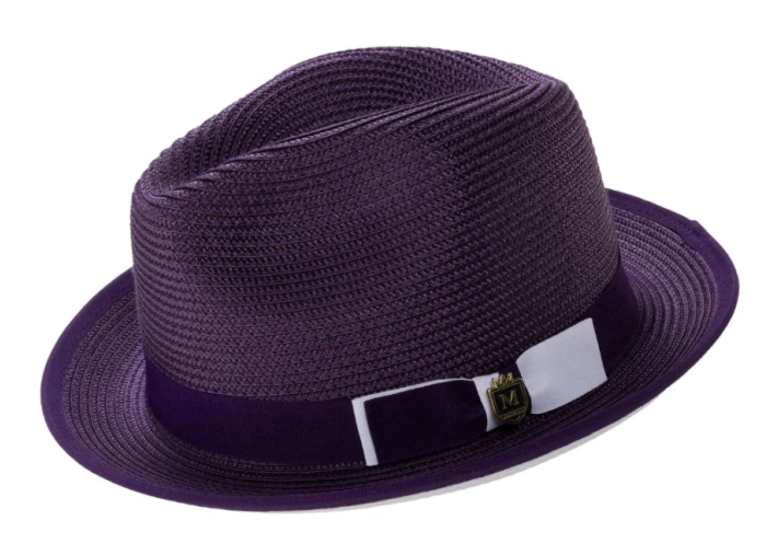 Purple Hat Fedora Style Hat Straw Hats for Men