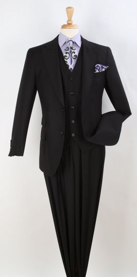 Apollo King Men's Wool Feel 3 Piece Fashion Suit - 2 Button