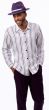Grape Stripe Shirt Men's Long Sleeve Walking Suit