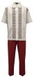 Silversilk Men's 2 Piece Short Sleeve Walking Suit - Square Spirals