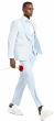 Tazio Men's 3 Piece Skinny Fit Suit - Honeycomb