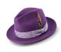 Montique Men's Fedora Style Wool Hat - Textured Stripes