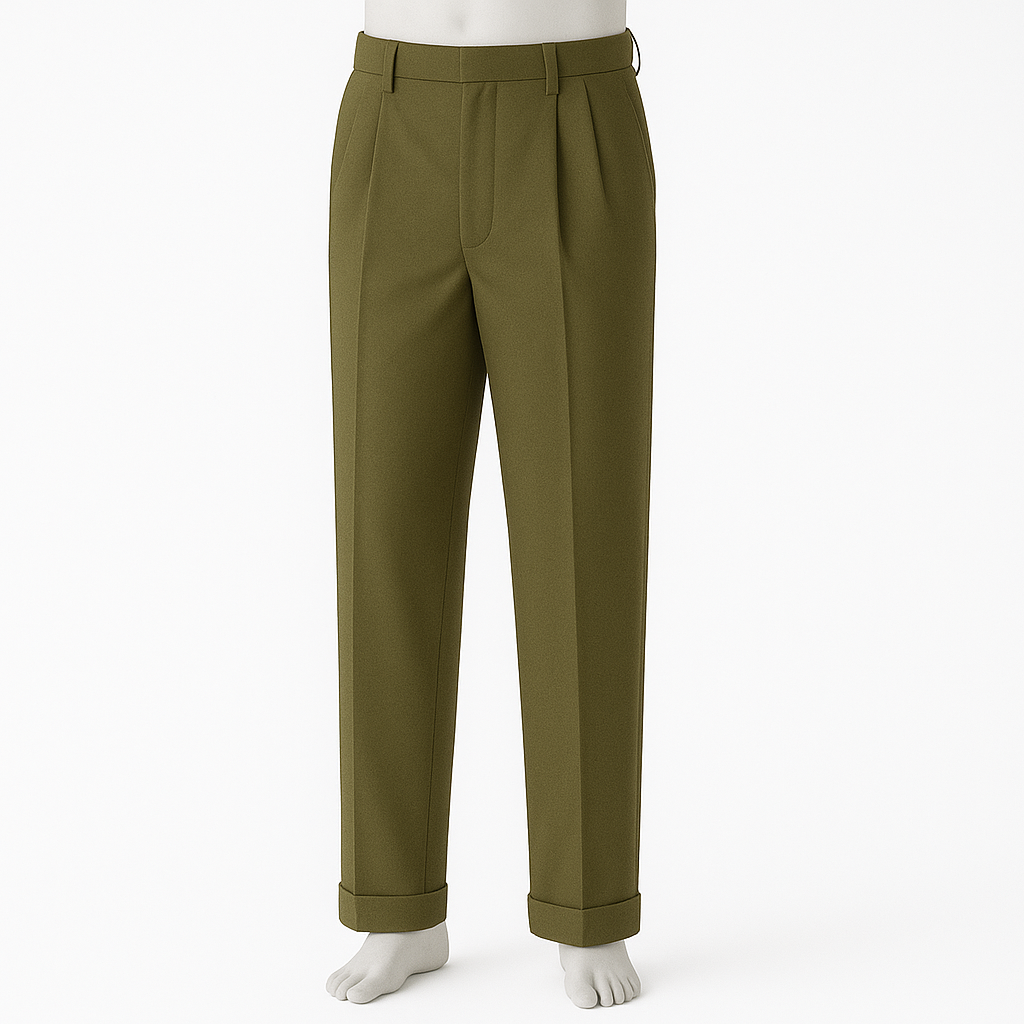 パ*ィ様 DOUBLE PLEATED CLASSIC WIDE TROUSER Zacchi Men's Pleated Pants - Classic Style