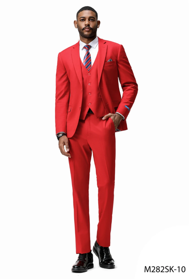Azzuro Men's 3 Piece Executive Suit - Notch Lapel