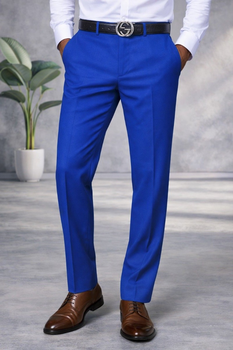 men's royal blue dress pants Maceoo main image 1