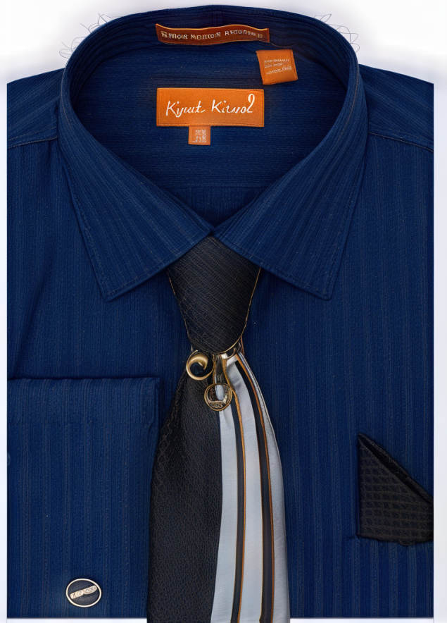 Karl Knox Men's French Cuff Shirt Set - Subtle Stripe