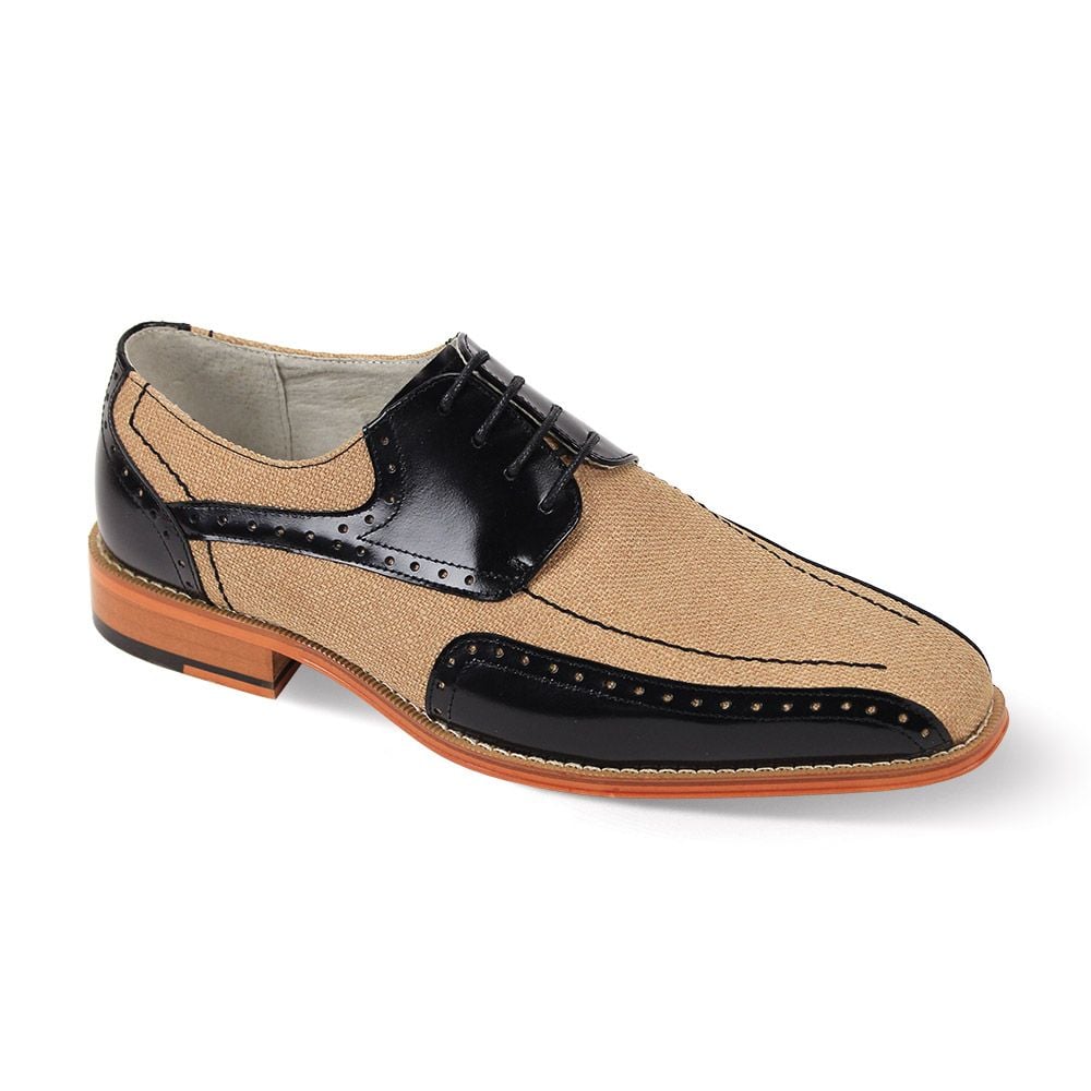 Black and white Giovanni Merrick dress shoes. Giovanni-Merrick-Genuine-  main image 4