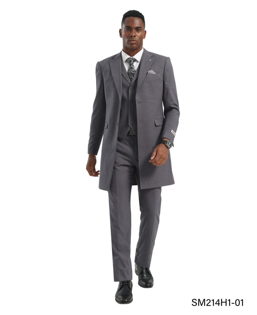 Canto Men's 3 Piece Microfiber Urban-Zoot Suit - Pic Stitching