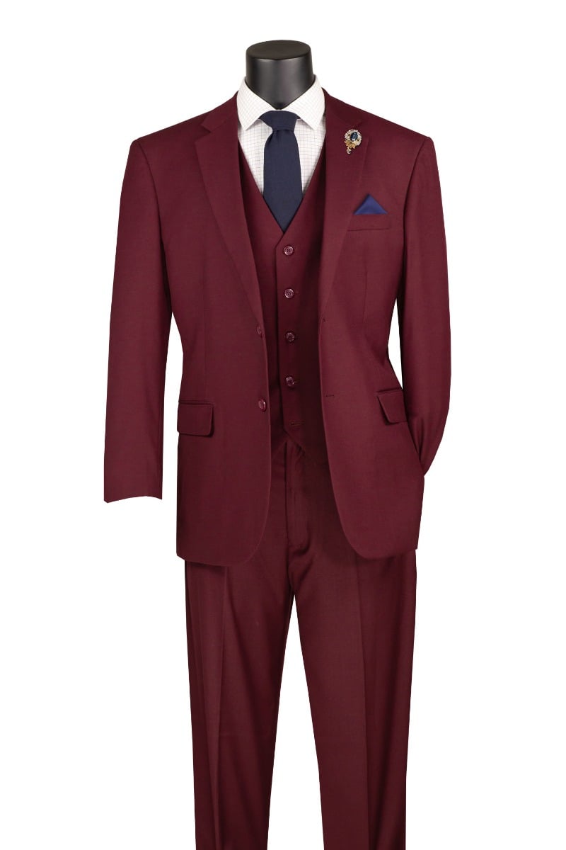 Vinci Men's 2 Piece Wool Feel Executive Suit - Extra Long Sizes