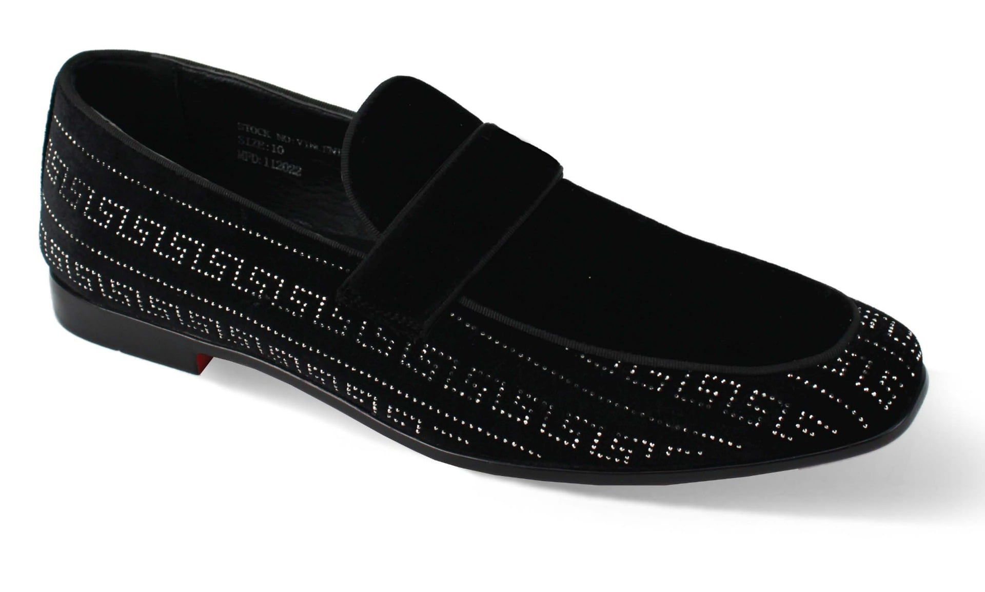 After Midnight Mens Silver Velvet Braided Strap Loafer Size US 10 VGC Vincent Velvet Rhinestone Slip-On Smoking Loafers by After  main image 2