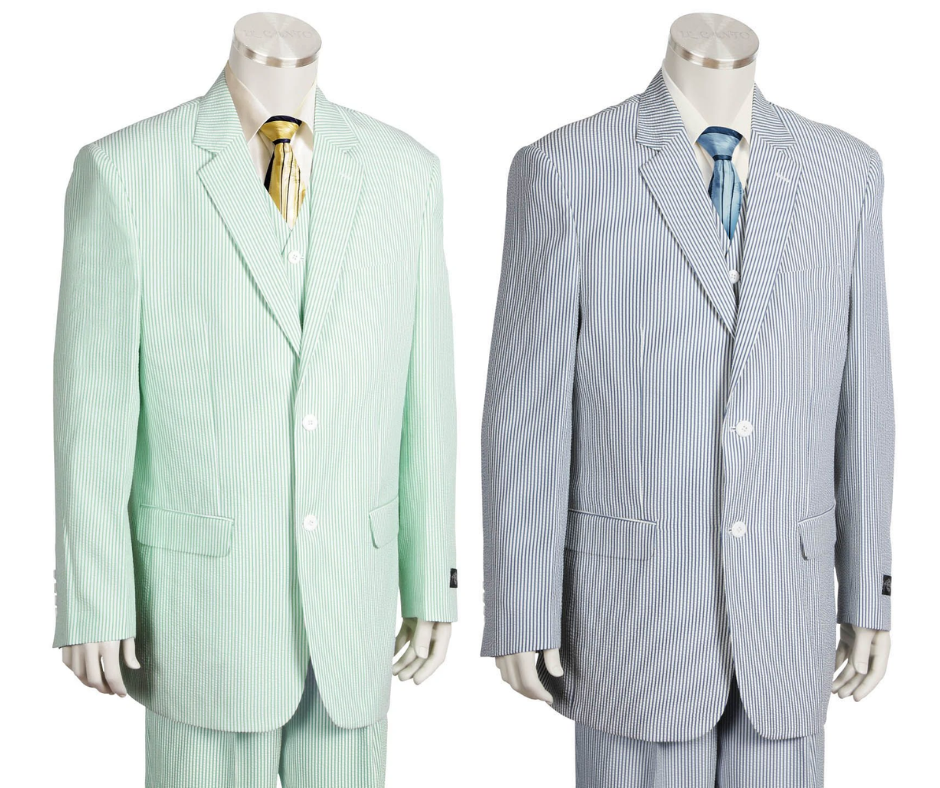 Beach wedding menswear, seersucker suit