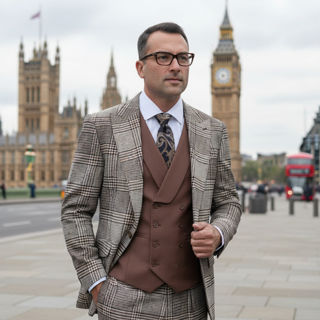 Men's Brown 3 Piece Suit