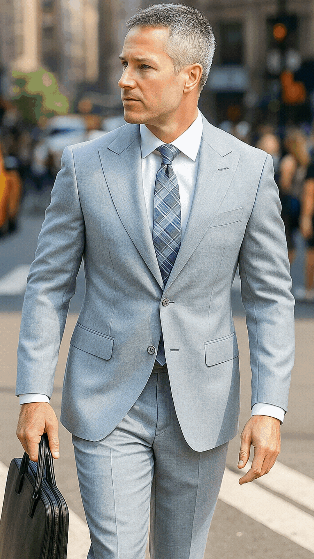 Mens' 3 piece wool suit with pic stitiching